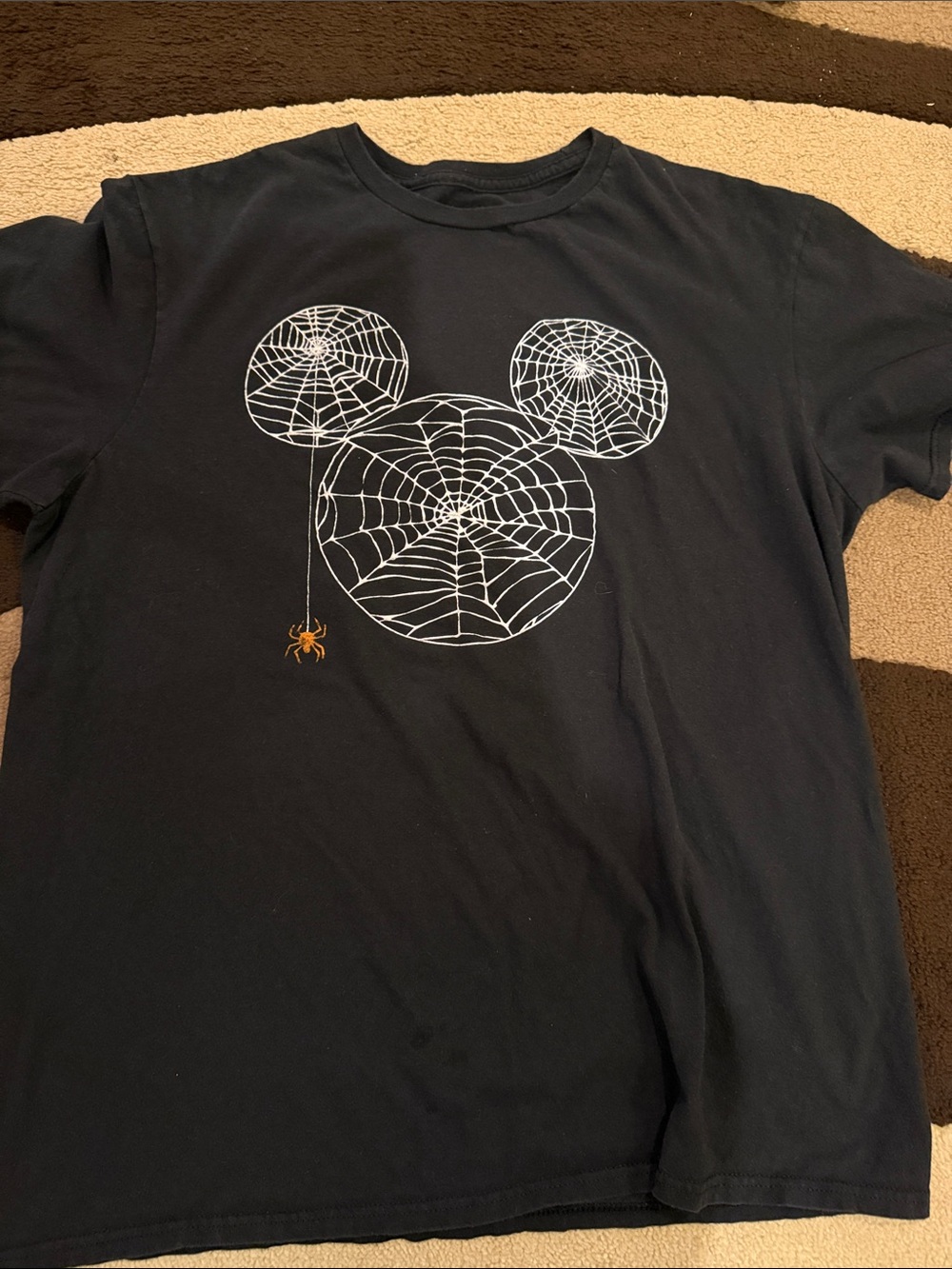 Women’s Mickey Mouse Black Spider Web Graphic Tee